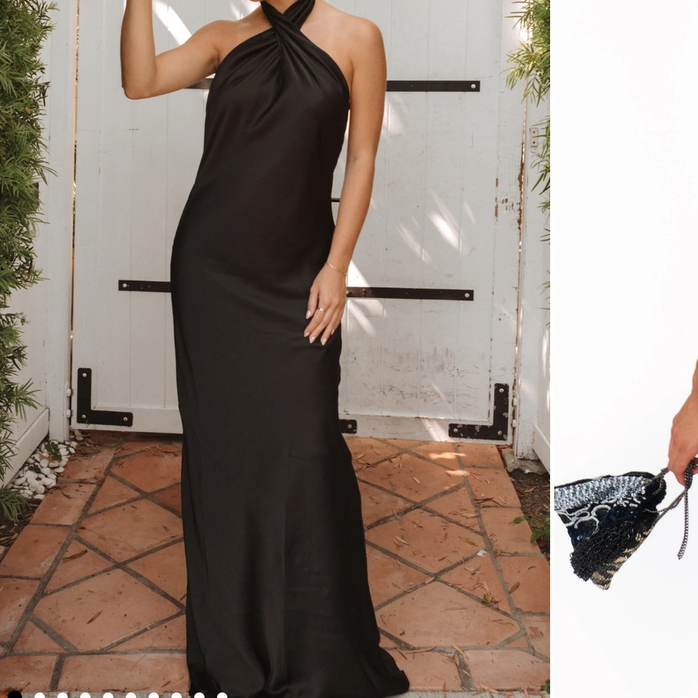 Jasmine Halter Maxi Dress Show Me Your MuMu XS Black